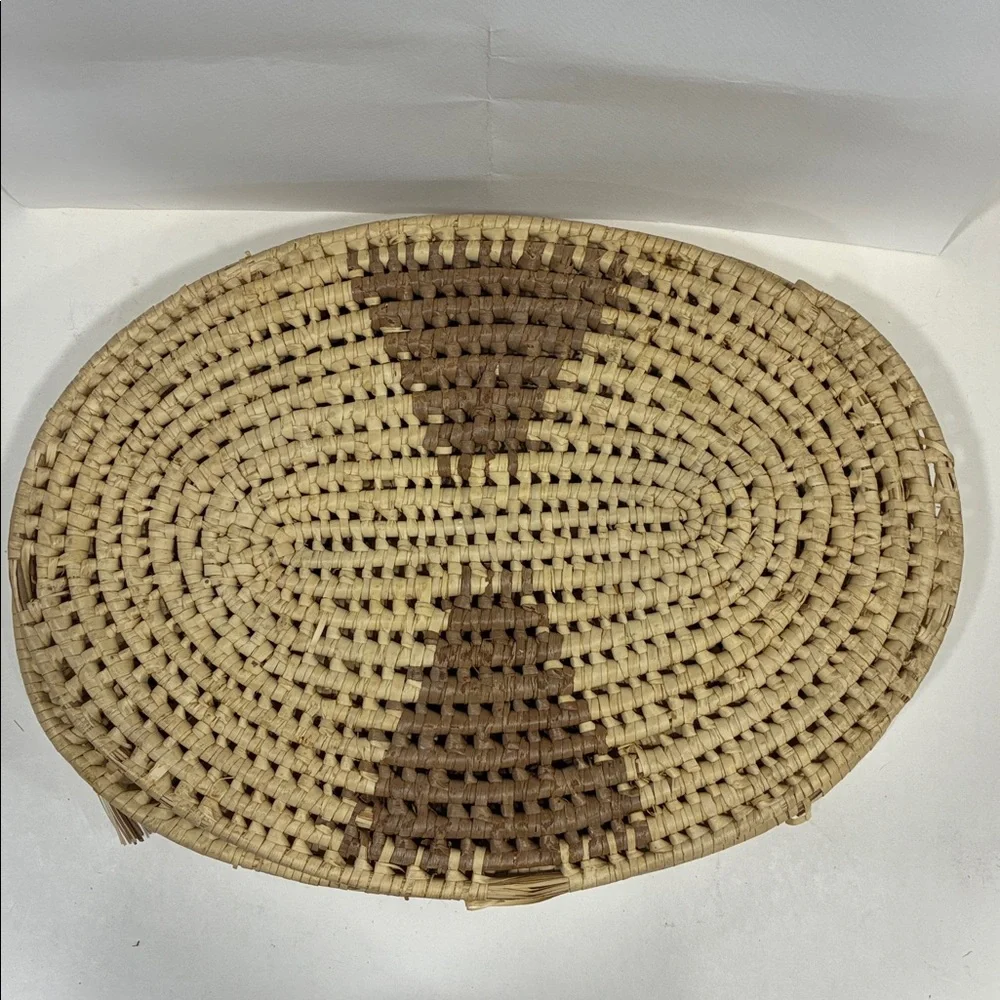 Woven Straw Placemats Set Reed Wrapped and Decorated Like in the Deep South